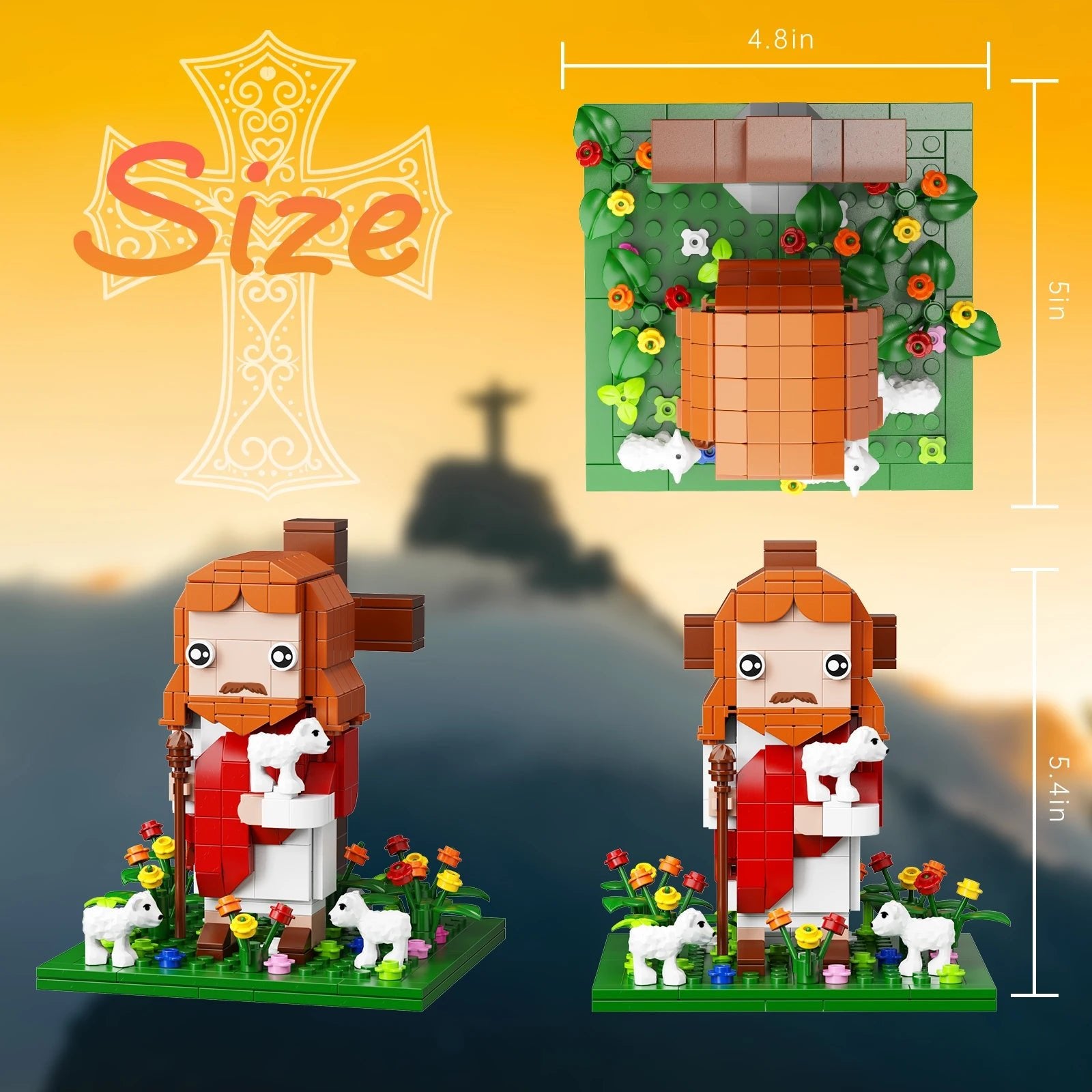 NEW Jesus Building Blocks Set Crucifixion Godfather Toys Ideas God's Faith Model (324 PCS） by Creative Vault Marketplace