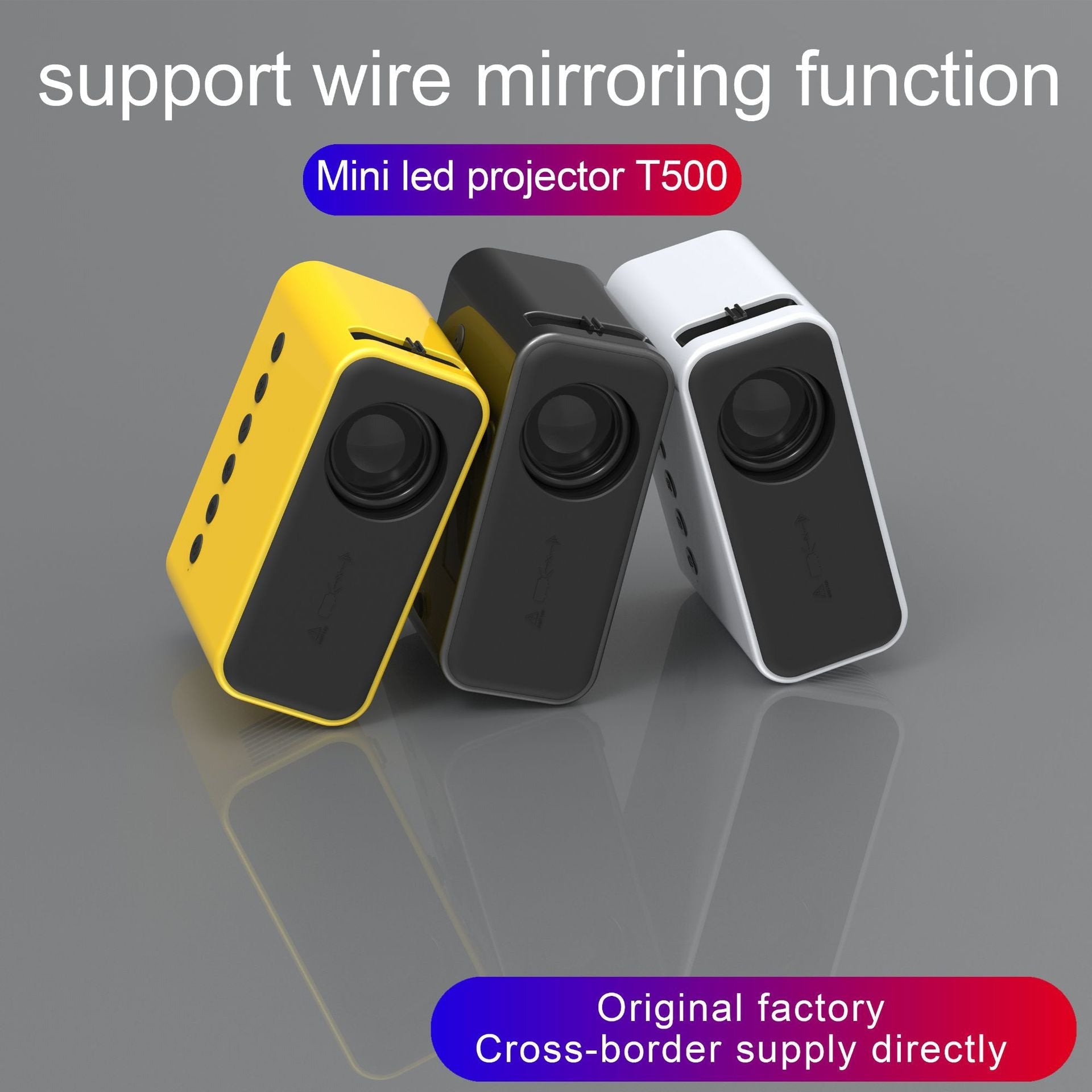 Mini LED Projector - White Edition, Wireless & Wired Screen Mirroring, 15-100 Inch, 24 ANSI Lumen, Portable Home Theater For Smartphones, 110x90x50mm by Creative Vault Marketplace