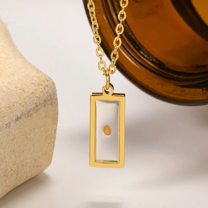 Faith Over Fear Acylic Mustard Seed Necklace Stainless Steel Mountain Necklace For Christian Inspirational Jewelry Gift by Creative Vault Marketplace