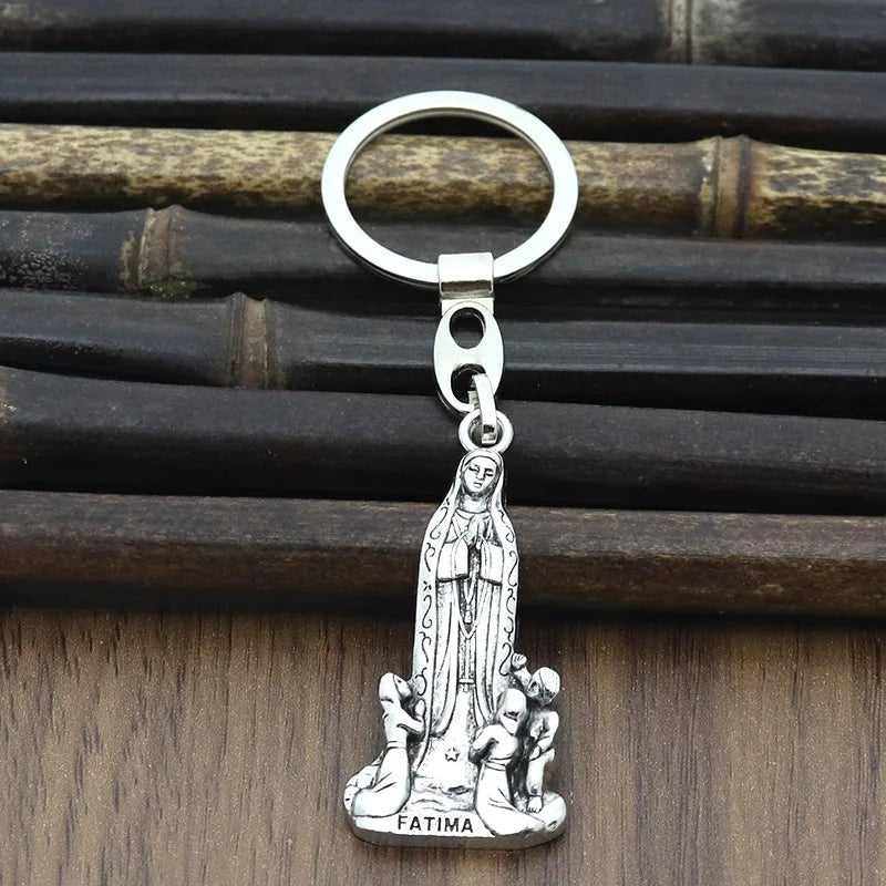 Catholic Christian Religious Icon Saint Fatima Virgin Jewelry Necklace Car Exquisite Key Chain Pendant Key Chain Wholesale by Creative Vault Marketplace
