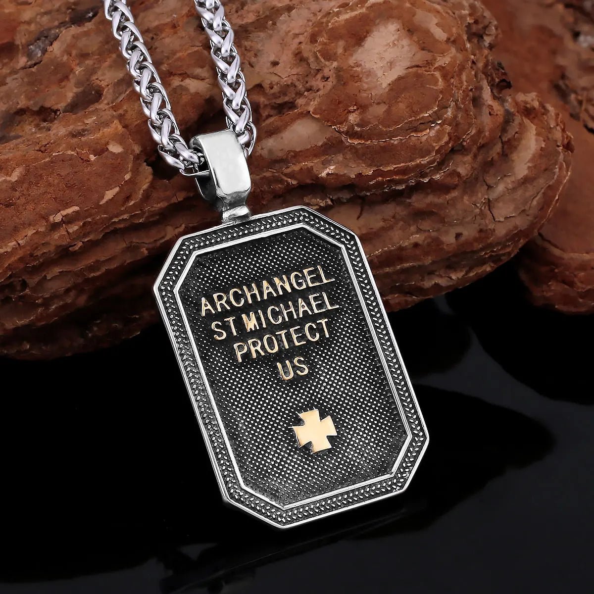 Religious Guard Archangel St. Michael Necklace Christian Faith Amulet Pendant Stainless Steel Gold Color Jewelry for Lover Gift by Creative Vault Marketplace