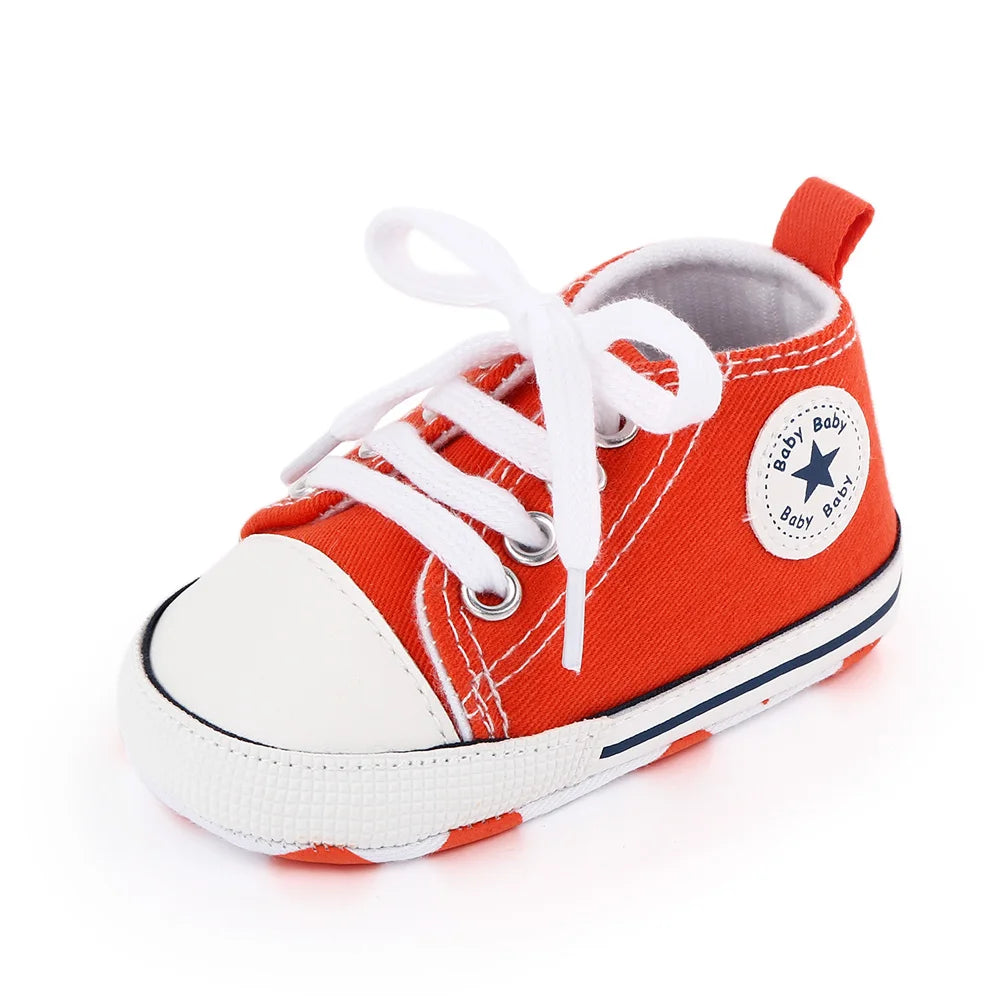Spring New Baby Shoes Boy and Girl Classic Canvas Casual Sneakers Soft Sole Non-Slip Walking Newborn Toddler Shoes First Walkers by Creative Vault Marketplace
