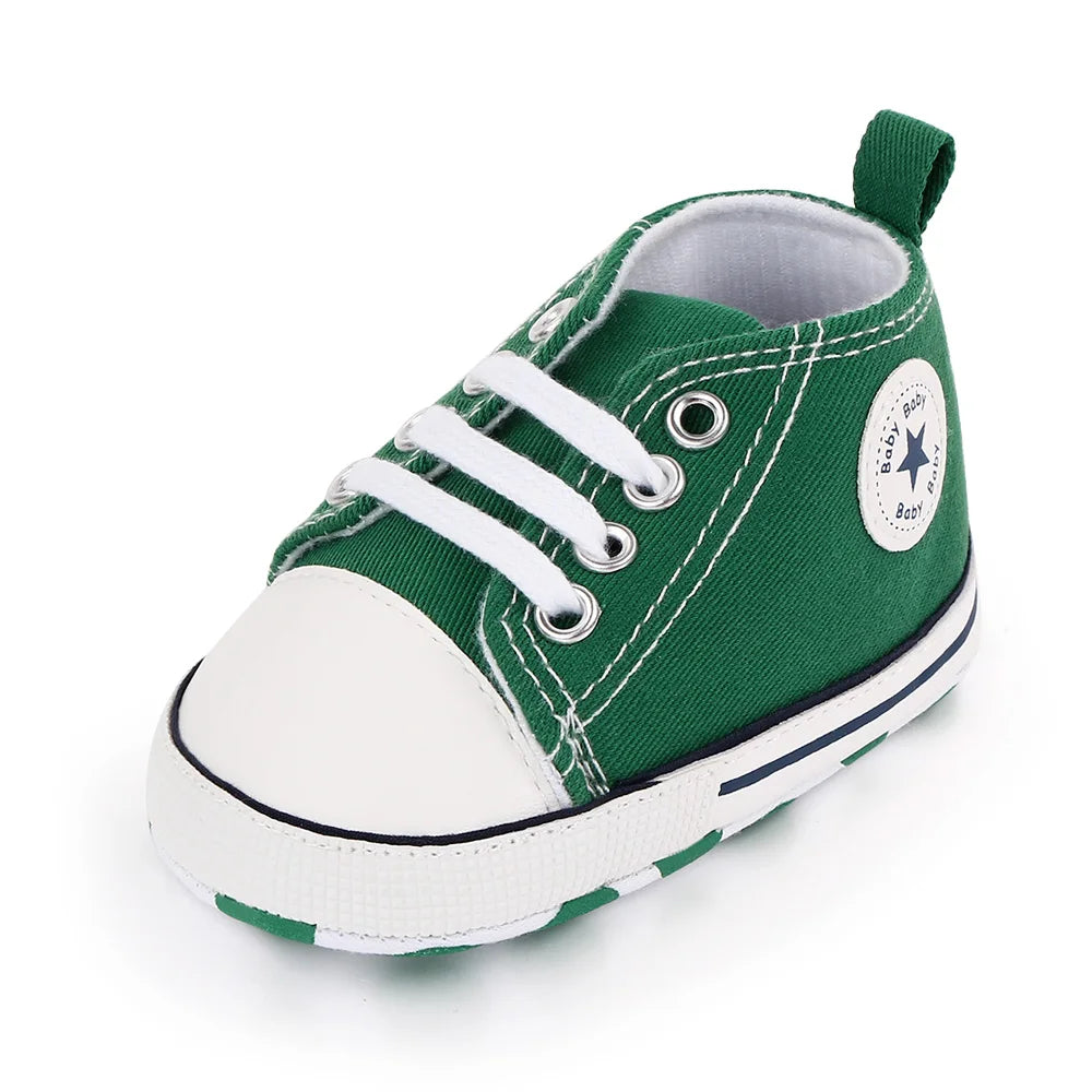 Spring New Baby Shoes Boy and Girl Classic Canvas Casual Sneakers Soft Sole Non-Slip Walking Newborn Toddler Shoes First Walkers by Creative Vault Marketplace