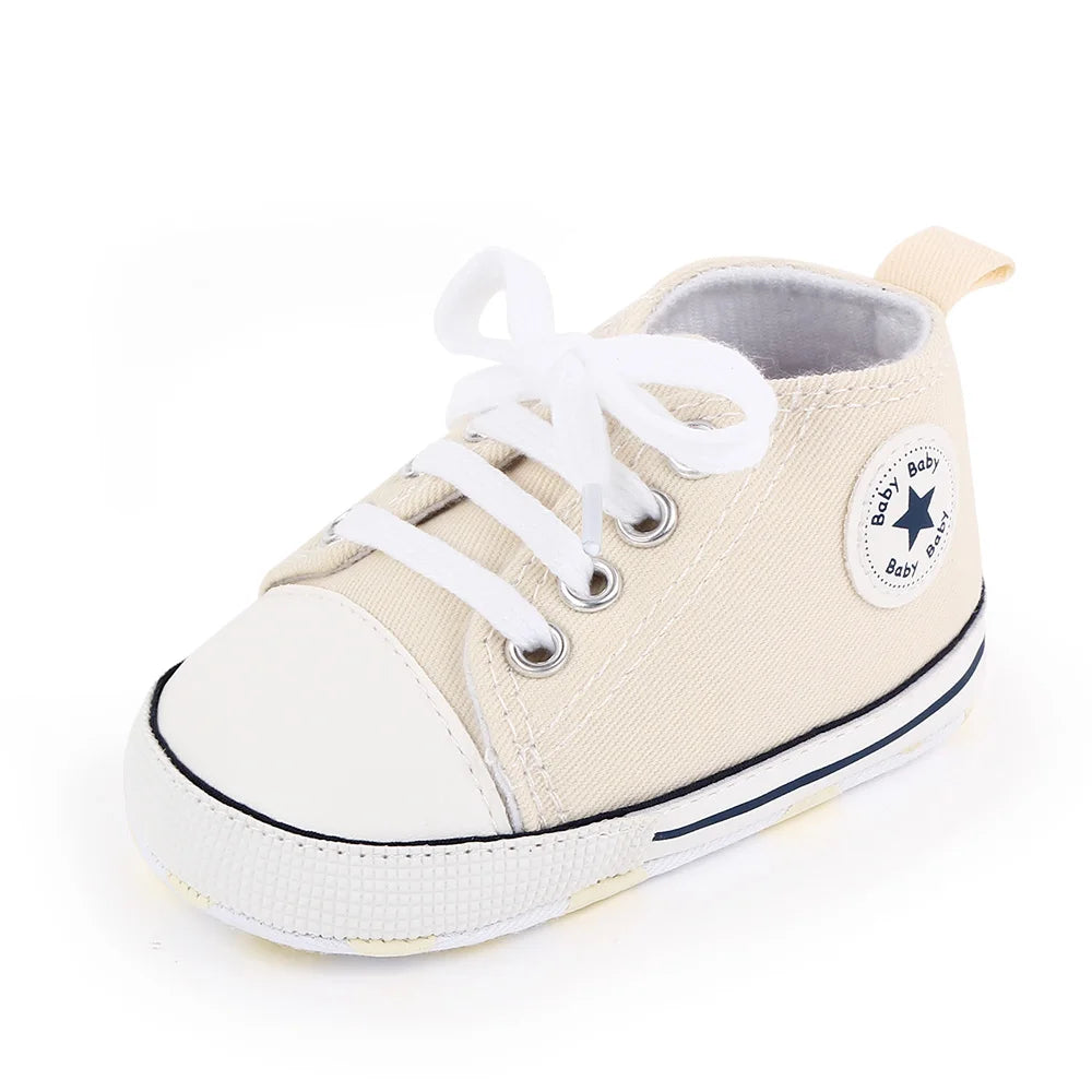 Spring New Baby Shoes Boy and Girl Classic Canvas Casual Sneakers Soft Sole Non-Slip Walking Newborn Toddler Shoes First Walkers by Creative Vault Marketplace
