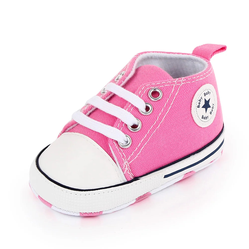 Spring New Baby Shoes Boy and Girl Classic Canvas Casual Sneakers Soft Sole Non-Slip Walking Newborn Toddler Shoes First Walkers by Creative Vault Marketplace