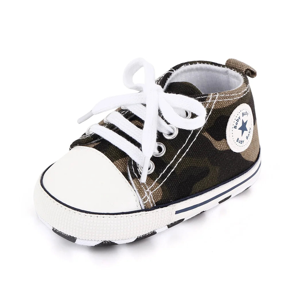 Spring New Baby Shoes Boy and Girl Classic Canvas Casual Sneakers Soft Sole Non-Slip Walking Newborn Toddler Shoes First Walkers by Creative Vault Marketplace