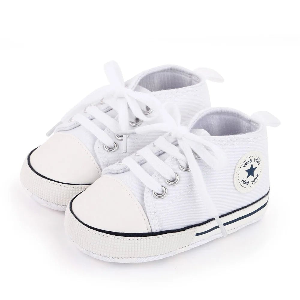 Spring New Baby Shoes Boy and Girl Classic Canvas Casual Sneakers Soft Sole Non-Slip Walking Newborn Toddler Shoes First Walkers by Creative Vault Marketplace