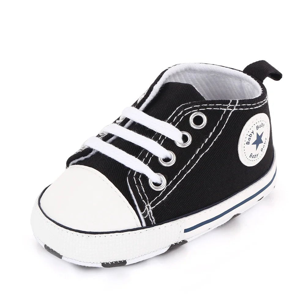 Spring New Baby Shoes Boy and Girl Classic Canvas Casual Sneakers Soft Sole Non-Slip Walking Newborn Toddler Shoes First Walkers by Creative Vault Marketplace