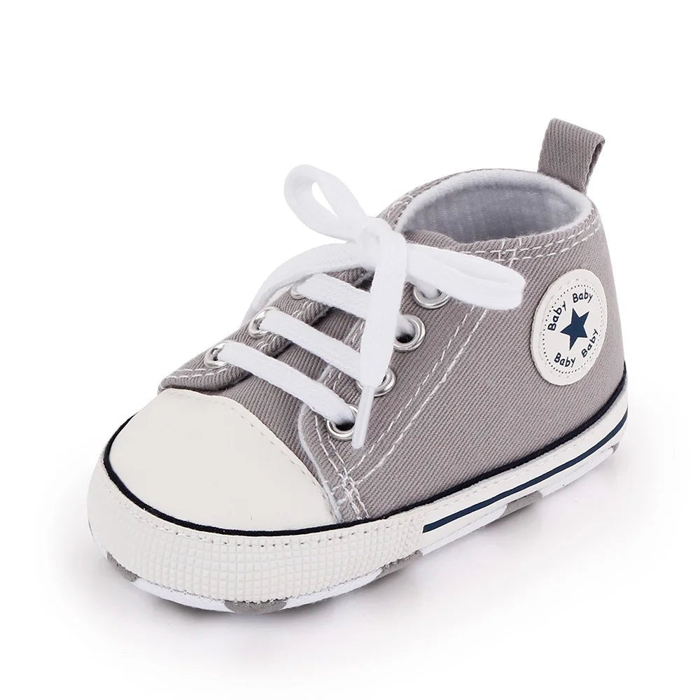 Spring New Baby Shoes Boy and Girl Classic Canvas Casual Sneakers Soft Sole Non-Slip Walking Newborn Toddler Shoes First Walkers by Creative Vault Marketplace