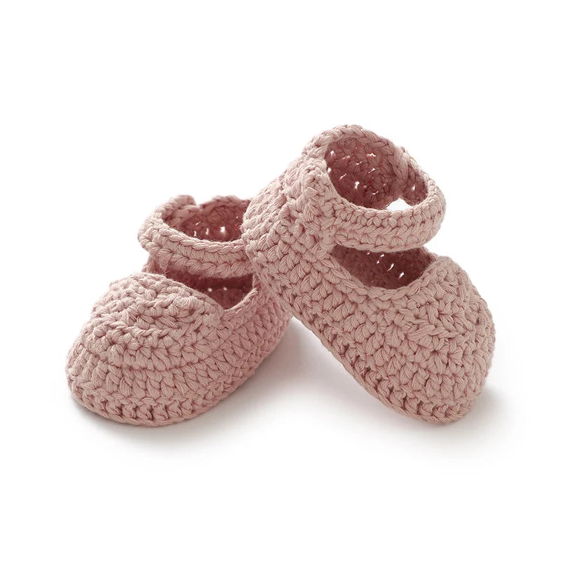 Newborn Baby Girl Shoes 0-1Y Fashion Pure Color Knit Infant Anti-Slip Soft Soled First Walkers Children Winter Walking Prewalker by Creative Vault Marketplace