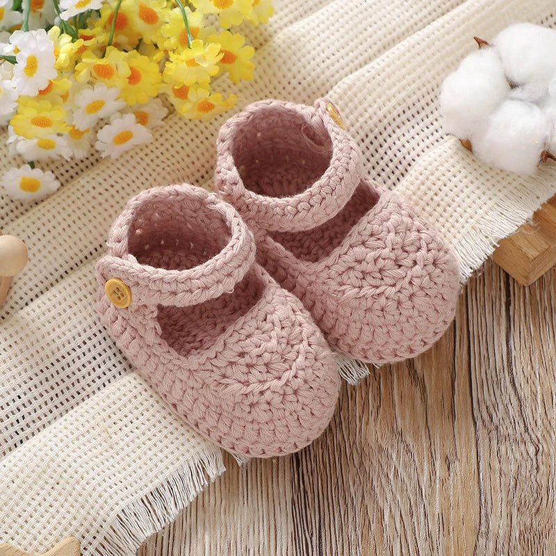 Newborn Baby Girl Shoes 0-1Y Fashion Pure Color Knit Infant Anti-Slip Soft Soled First Walkers Children Winter Walking Prewalker by Creative Vault Marketplace