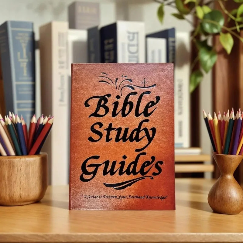 Bible Study Guide Notebook Christian Magazine Leather Cover Faith Prayer Magazine Religious Study Book Supplies by Creative Vault Marketplace