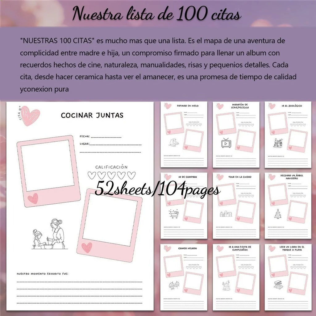Hardcover Mother Daughter Memory Book 100 Date Journal With Photo Space Smooth Paper Daily Diary Gift For Mothers Daughters by Creative Vault Marketplace
