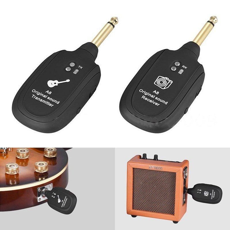 Creative Vault Marketplace A8 wireless guitar transmitter and receiver set for seamless instrument connectivity.