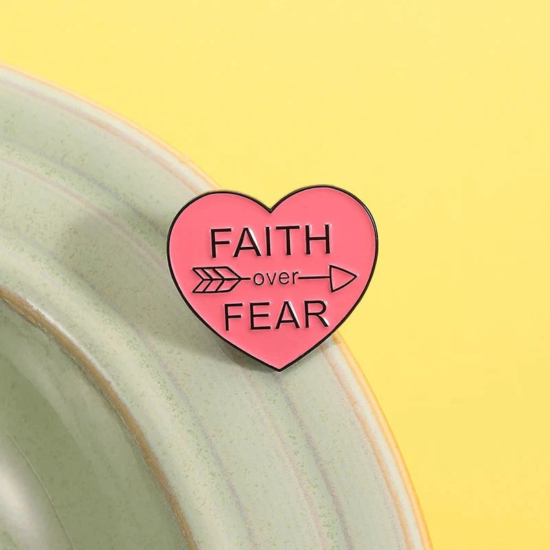 Faith Over Fear Enamel Pin Bible Verse Jesus Religious Brooch Lapel Backpack Badge Decoration Jewelry Gift For Christian by Creative Vault Marketplace