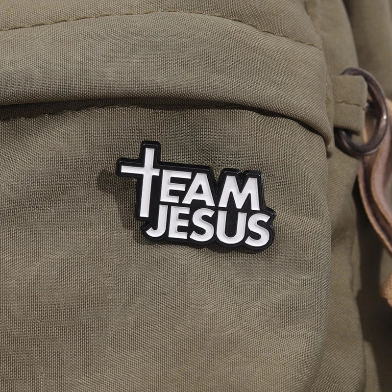 Inspire Your Journey with the Team Jesus Enamel Pin - A Faithful Accessory for Every Christian by Creative Vault Marketplace