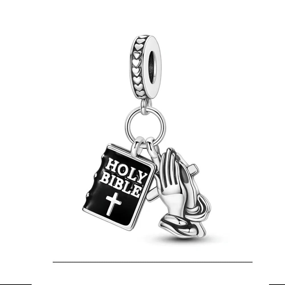 925 Sterling Silver The Faith Series Charm Bracelet Accessories Peace Dove Cross Angel Rose Wings Beads DIY Jewelry Women Gift by Creative Vault Marketplace