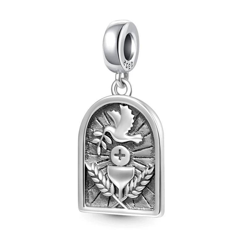 925 Sterling Silver The Faith Series Charm Bracelet Accessories Peace Dove Cross Angel Rose Wings Beads DIY Jewelry Women Gift by Creative Vault Marketplace