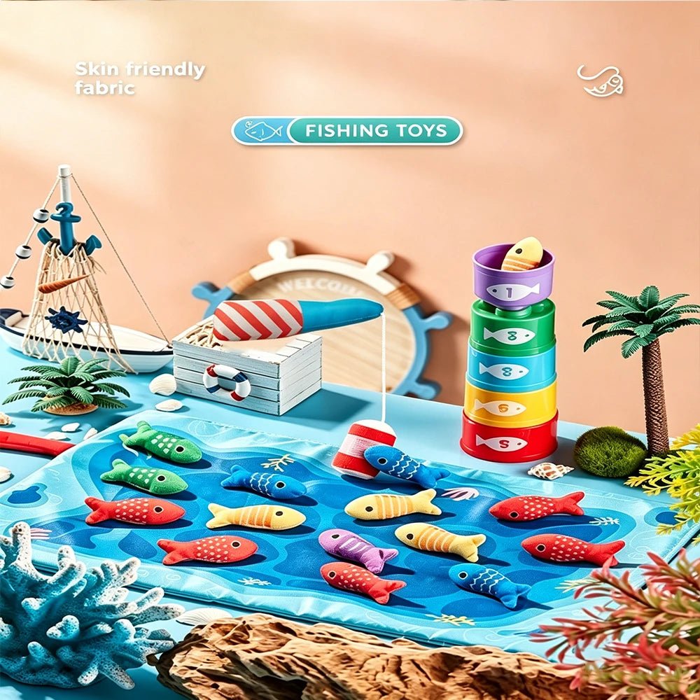 Children's fishing toys Montessori fabric craft fishing games baby education early education toys children's birthday gifts by Creative Vault Marketplace