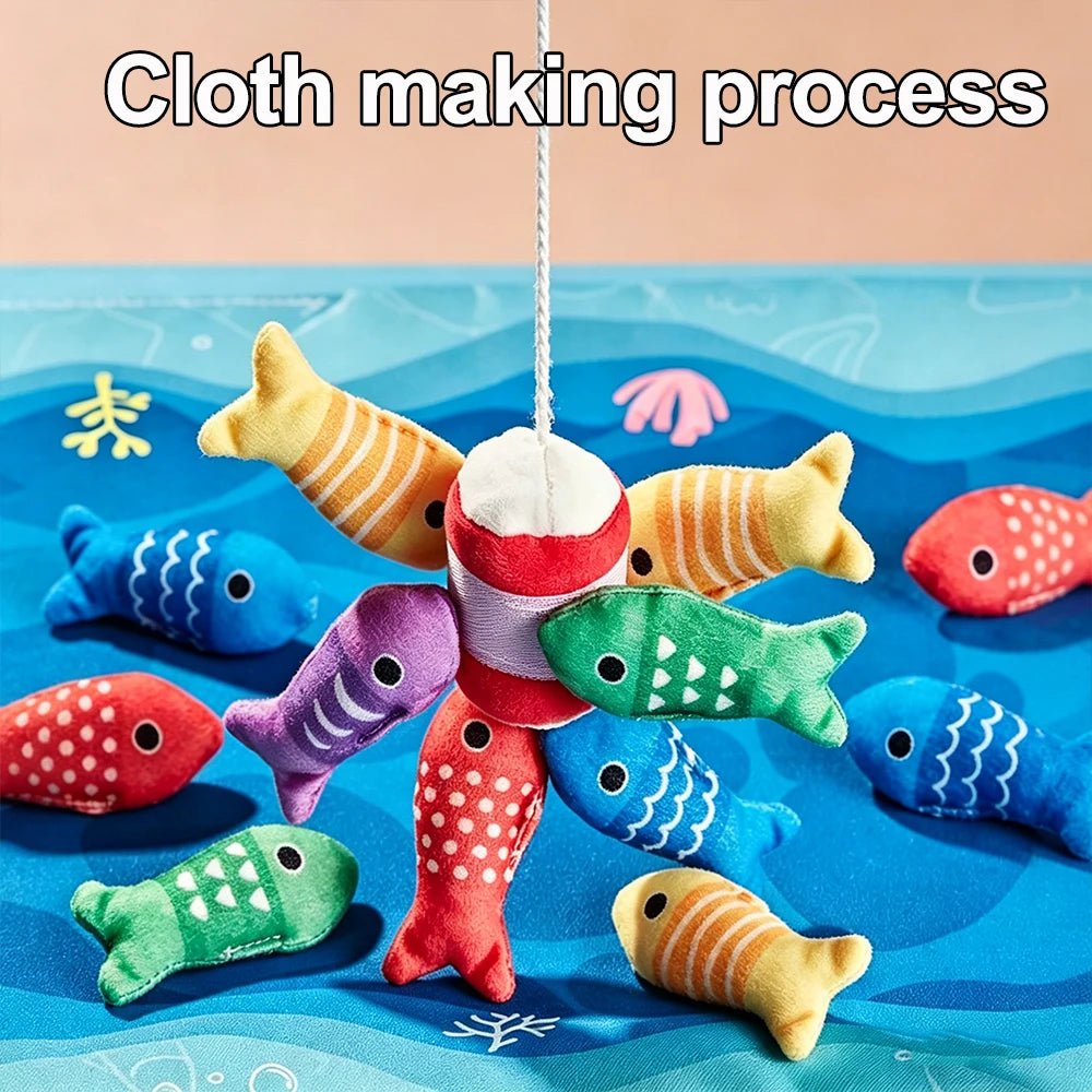 Children's fishing toys Montessori fabric craft fishing games baby education early education toys children's birthday gifts by Creative Vault Marketplace