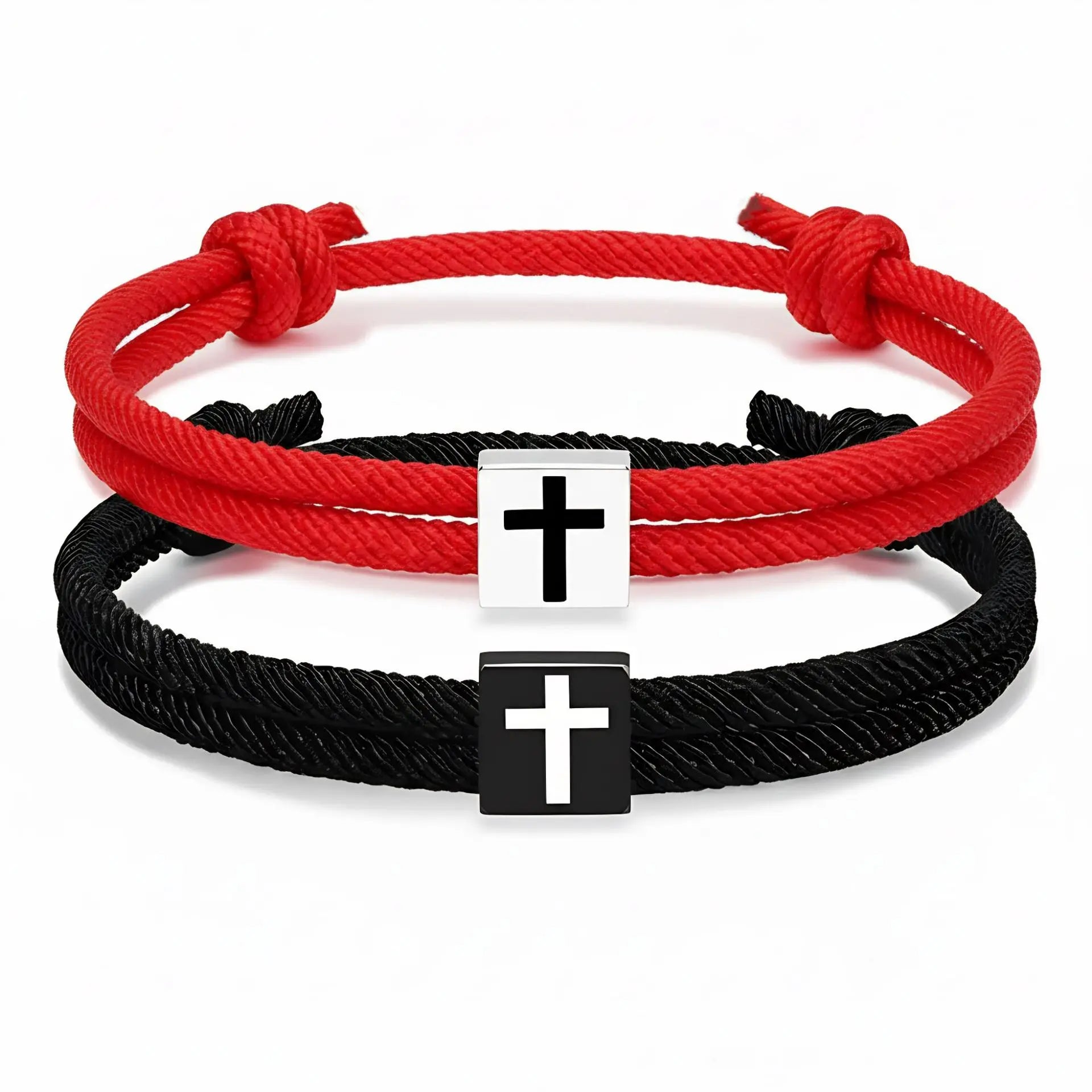 1Pair/Set Adjustable Faith Cross Bracelet For Teen Boys First Communion Easter Gift Ideal For Sons Brothers Ages 6–21 by Creative Vault Marketplace