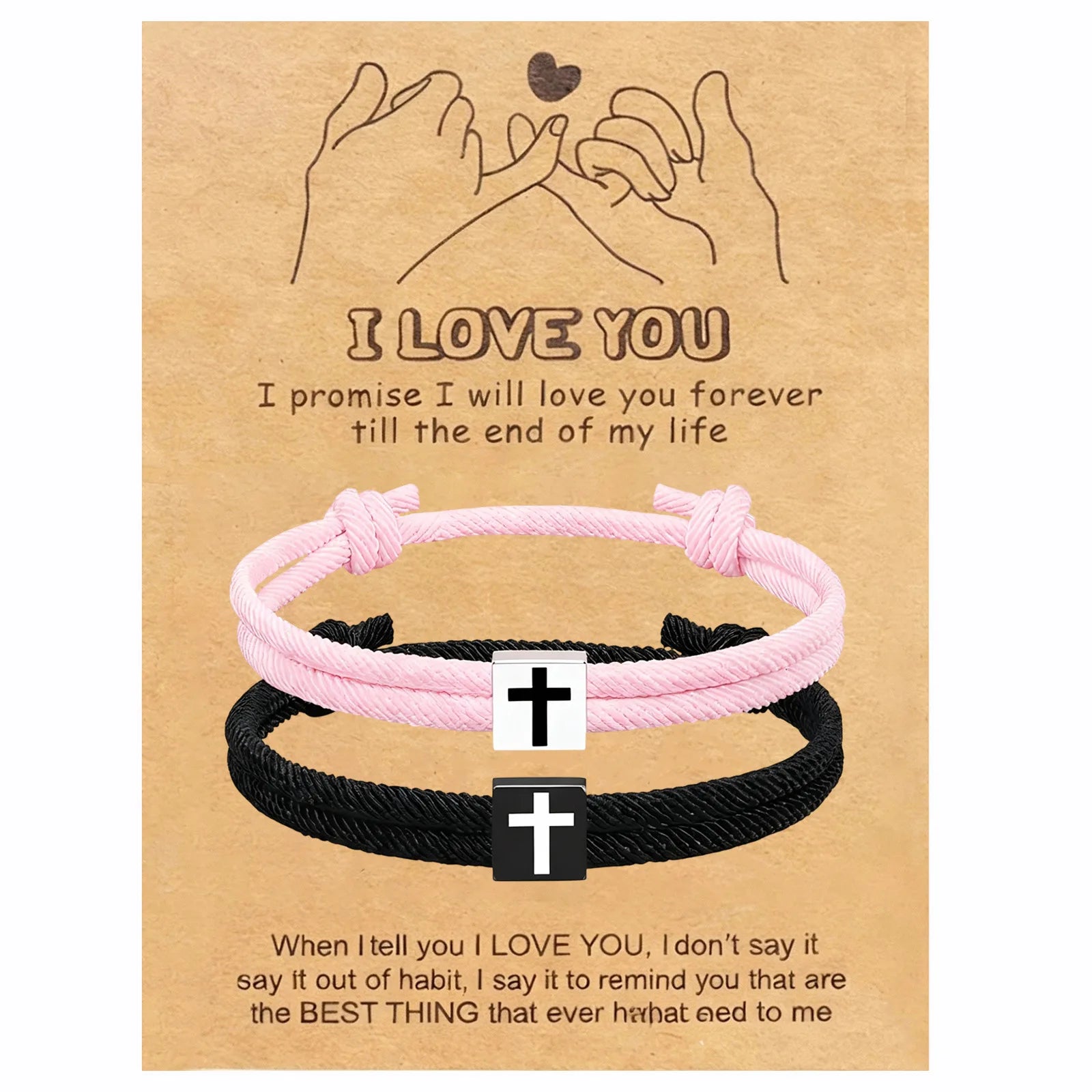 1Pair/Set Adjustable Faith Cross Bracelet For Teen Boys First Communion Easter Gift Ideal For Sons Brothers Ages 6–21 by Creative Vault Marketplace