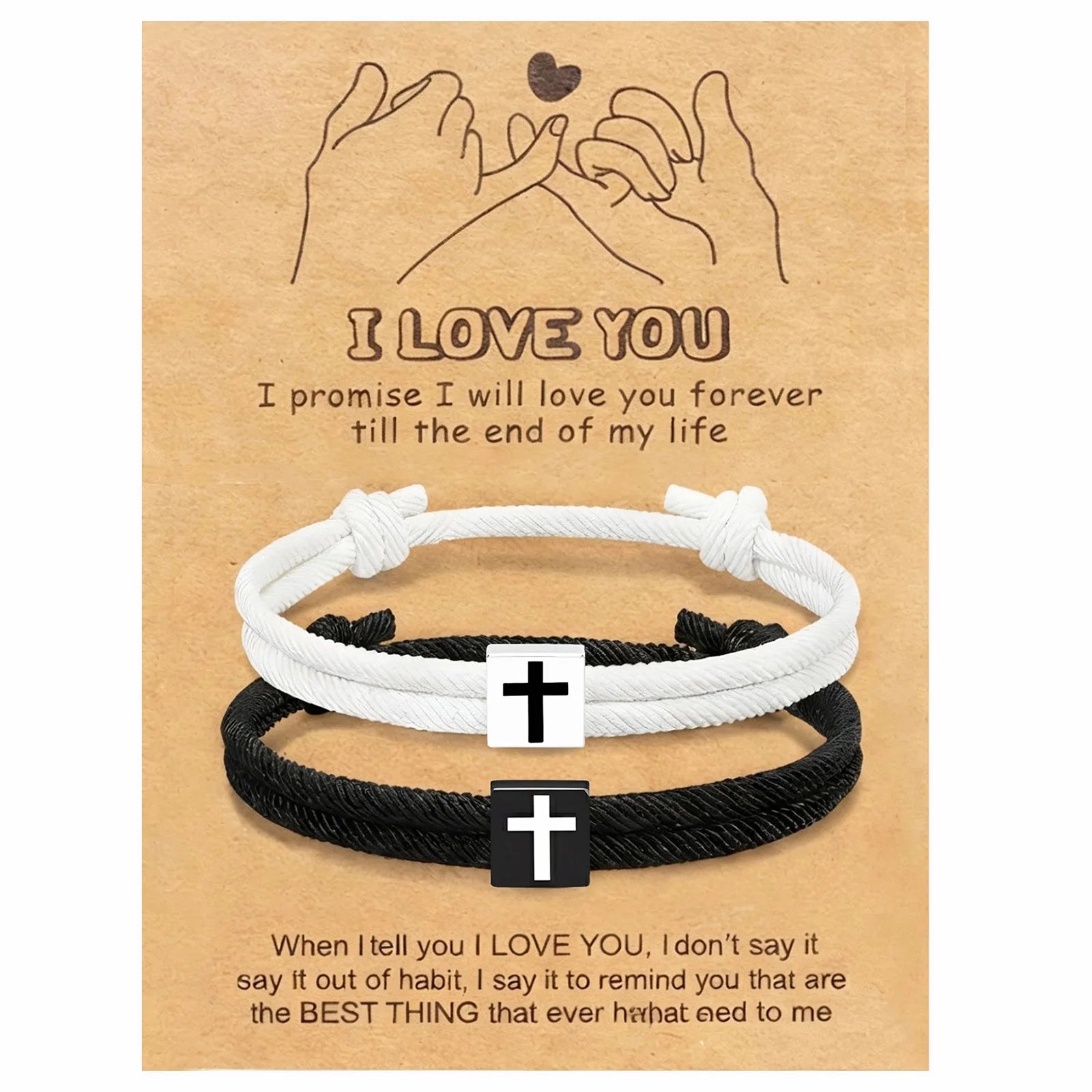 1Pair/Set Adjustable Faith Cross Bracelet For Teen Boys First Communion Easter Gift Ideal For Sons Brothers Ages 6–21 by Creative Vault Marketplace