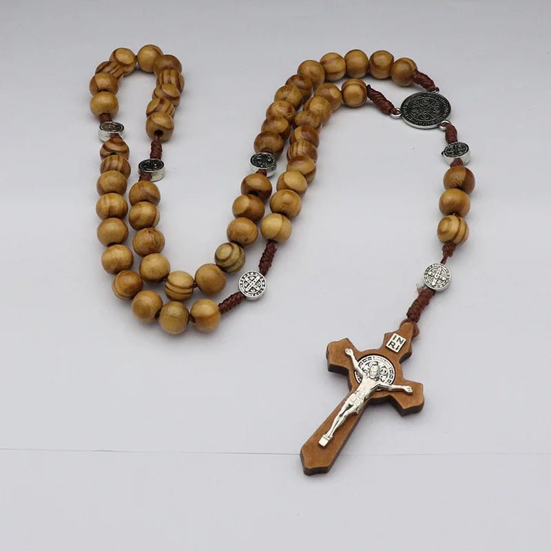 Faith & Gospel Cross Rosary Beads Necklace for Women Men Christian Virgin Mary INRI Pendant Chain Fashion Religion Jewelry by Creative Vault Marketplace