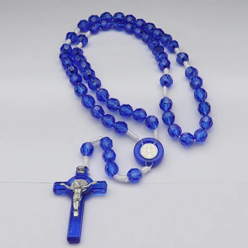 Faith & Gospel Cross Rosary Beads Necklace for Women Men Christian Virgin Mary INRI Pendant Chain Fashion Religion Jewelry by Creative Vault Marketplace