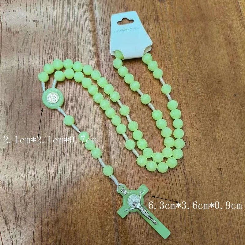 Faith & Gospel Cross Rosary Beads Necklace for Women Men Christian Virgin Mary INRI Pendant Chain Fashion Religion Jewelry by Creative Vault Marketplace