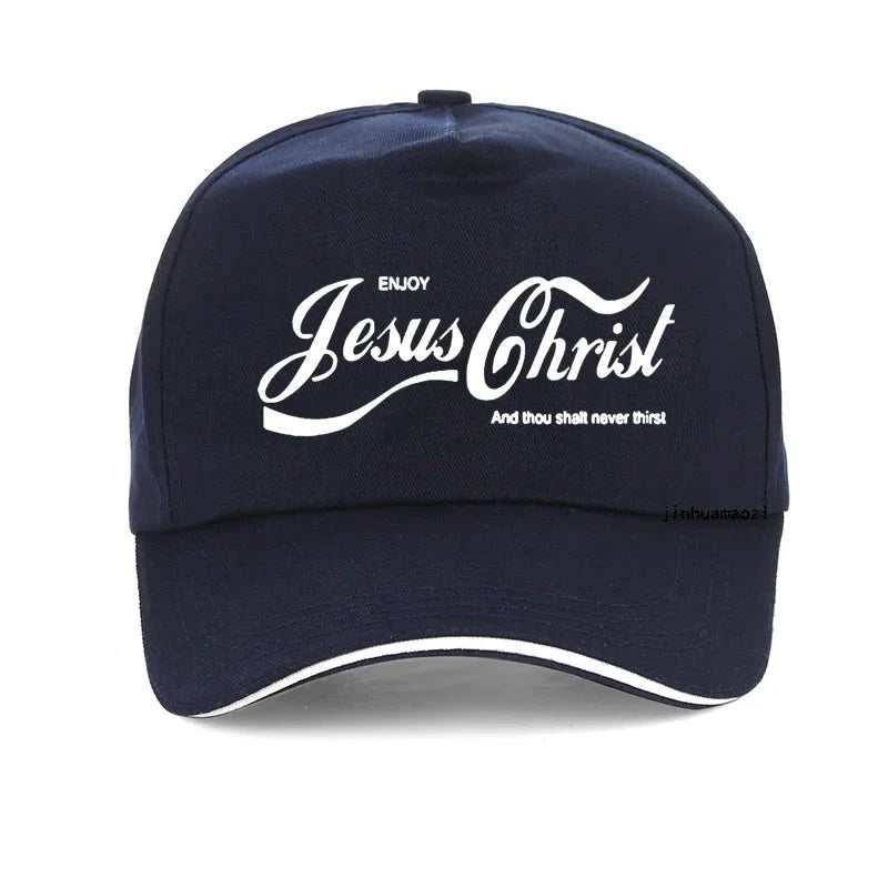 Christian Funny Baseball Cap - Enjoy Jesus Christ, The Real King! by Creative Vault Marketplace