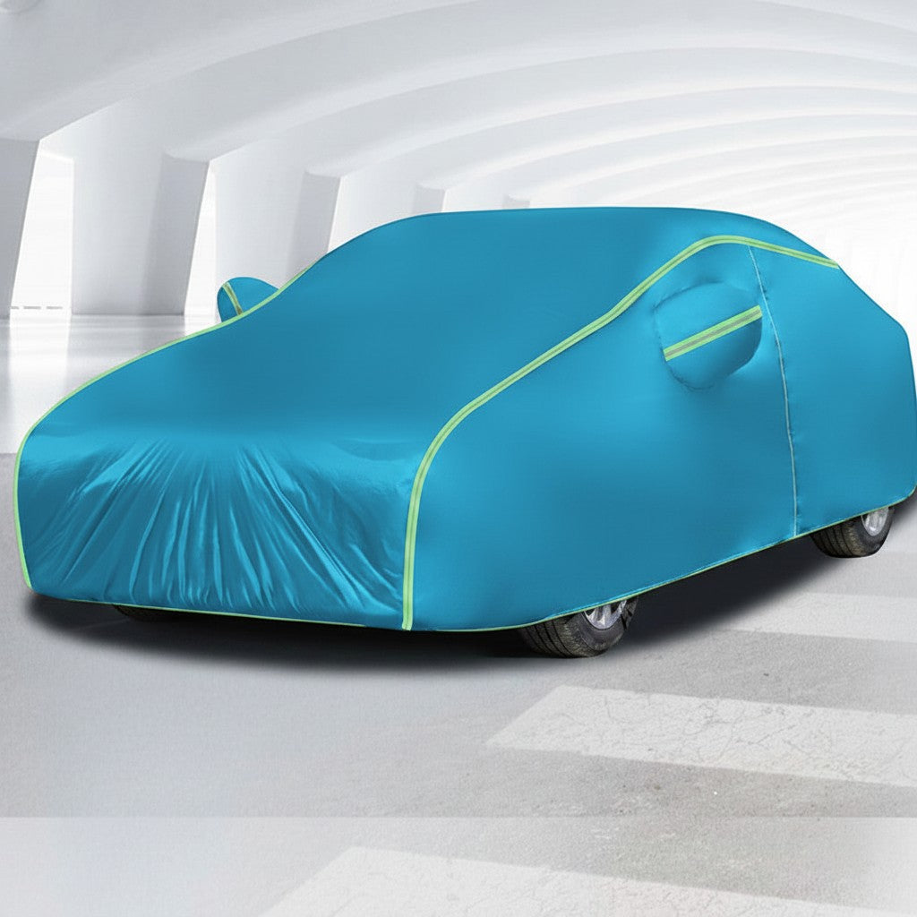 Creative Vault Marketplace blue all-season Oxford cloth car cover with reflective safety strips for vehicle protection