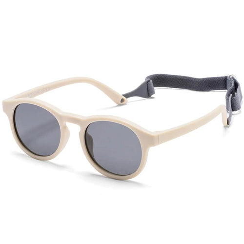 0-3 Years Newborn Fashion Baby's First Sunglasses with Strap Round Flexible UV400 Polarized Infant Silicone Sunglasses Accessory by Creative Vault Marketplace