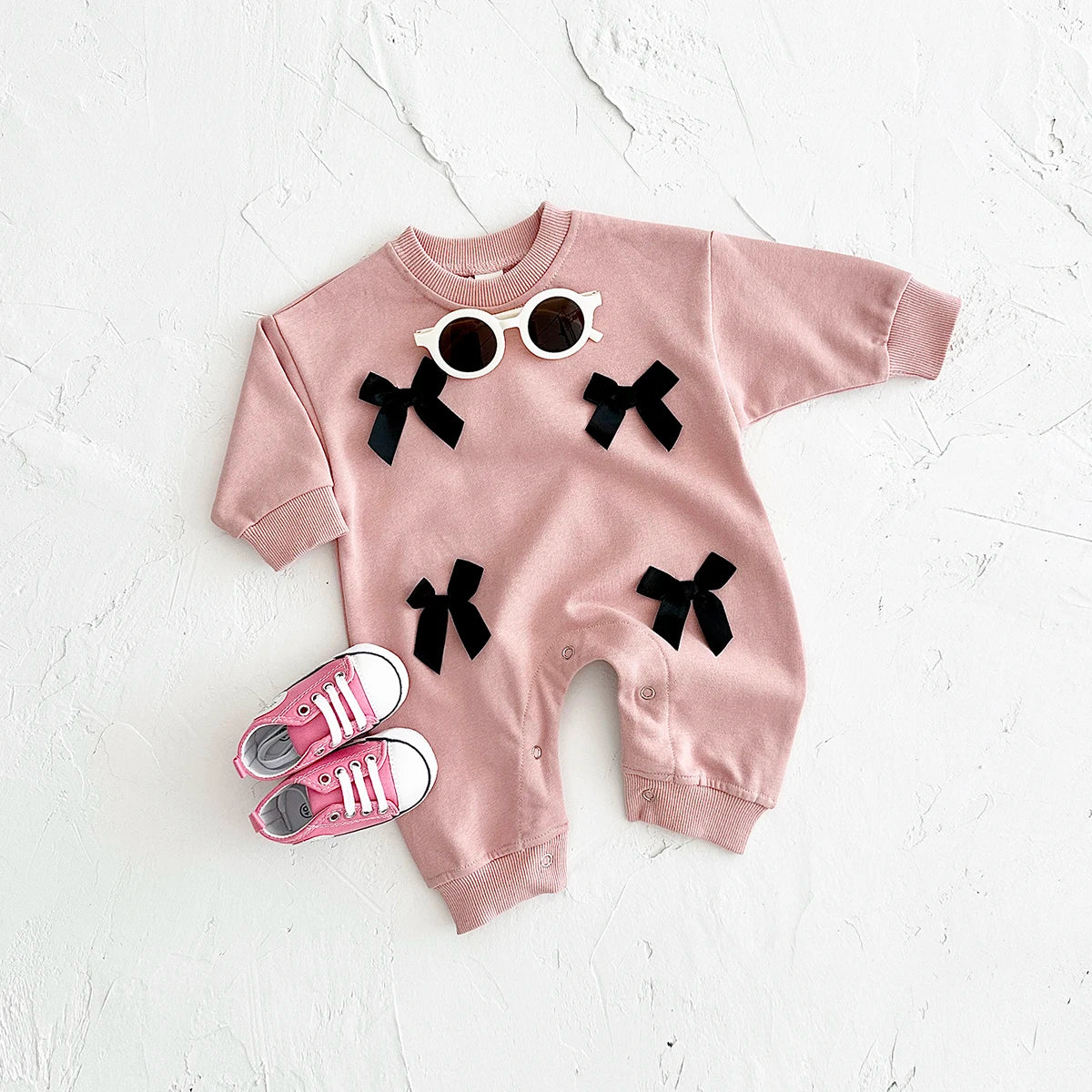 Newborn Baby Girl Clothes Bow Infant Jumpsuit Spring Autumn Babygrow Romper Cotton Kids Toddler Children Clothing 0-18 Months by Creative Vault Marketplace