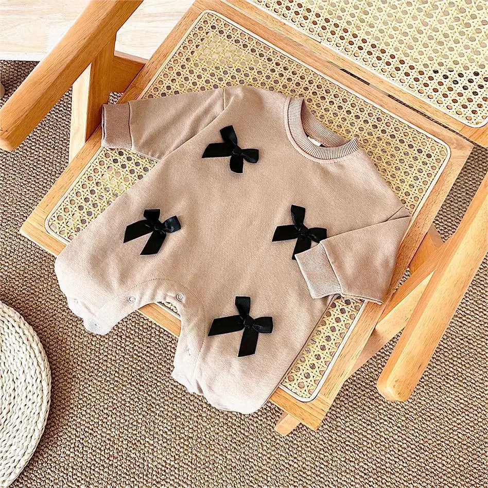 Newborn Baby Girl Clothes Bow Infant Jumpsuit Spring Autumn Babygrow Romper Cotton Kids Toddler Children Clothing 0-18 Months by Creative Vault Marketplace