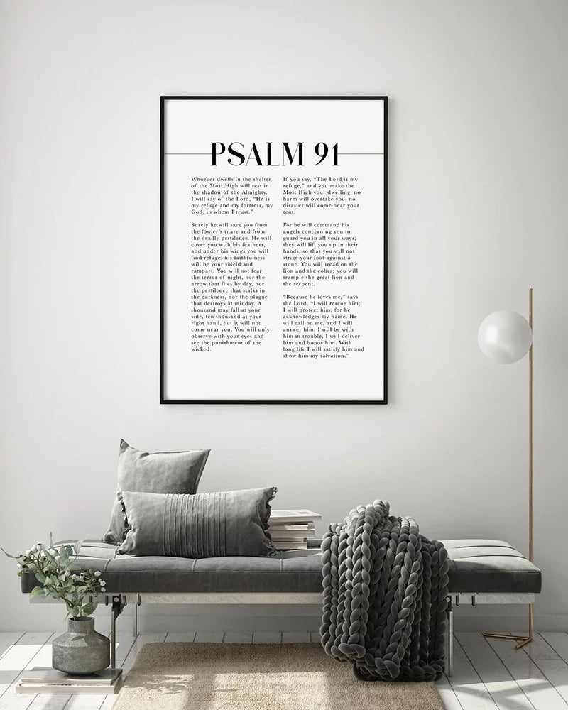 Psalm 91 Scripture Wall Art, He Who Dwells In The Shelter, Bible Verse Artwork For Your Christian Home Decor by Creative Vault Marketplace