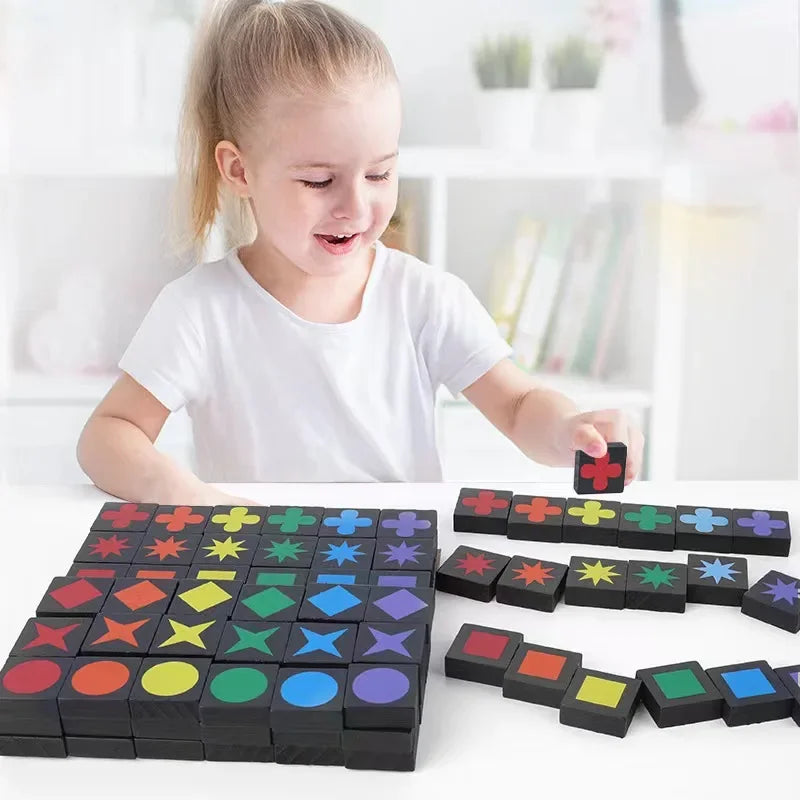 Hot Children's Educational Toys Qwirkle Wooden Chess Parent-child Interactive Games Kids Adult Hobbies Gifts Learning Toys Play by Creative Vault Marketplace