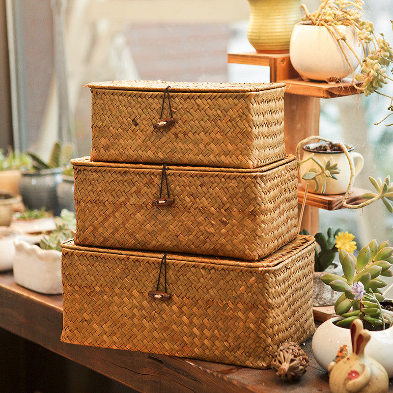 Handwoven Seagrass Storage Basket - Eco-Friendly, Stylish Organization in 3 Sizes by Creative Vault Marketplace