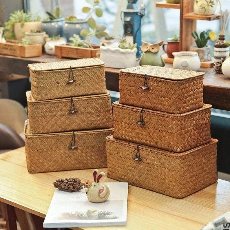 Handwoven Seagrass Storage Basket - Eco-Friendly, Stylish Organization in 3 Sizes by Creative Vault Marketplace