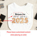 Personalized First New Years Bib Babies Boys Girls 1st New Years Present 2025 Happy New Years Outfit Bib Baby Shower Decoration by Creative Vault Marketplace