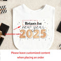 Personalized First New Years Bib Babies Boys Girls 1st New Years Present 2025 Happy New Years Outfit Bib Baby Shower Decoration by Creative Vault Marketplace