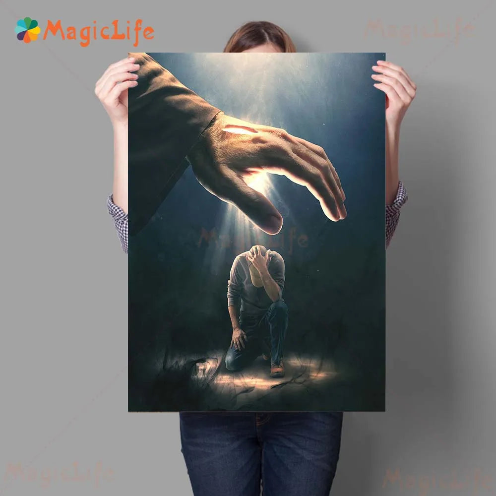 Power Of Faith Inspirational Quotes Wall Art Canvas Painting Biblical Instruction Art Poster And Print Home Decoration Unframed by Creative Vault Marketplace