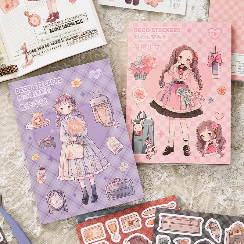 Journamm 20sheets Kawaii Stickers Book DIY Scrapbooking Collage Stationery Decor Junk Journal Cartoon Materials Stickers by Creative Vault Marketplace