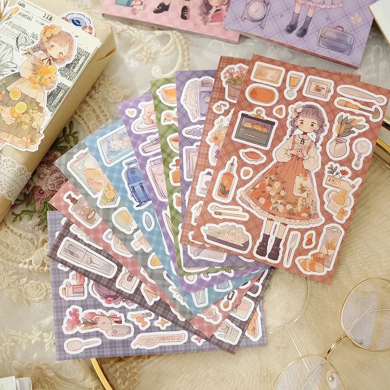 Journamm 20sheets Kawaii Stickers Book DIY Scrapbooking Collage Stationery Decor Junk Journal Cartoon Materials Stickers by Creative Vault Marketplace