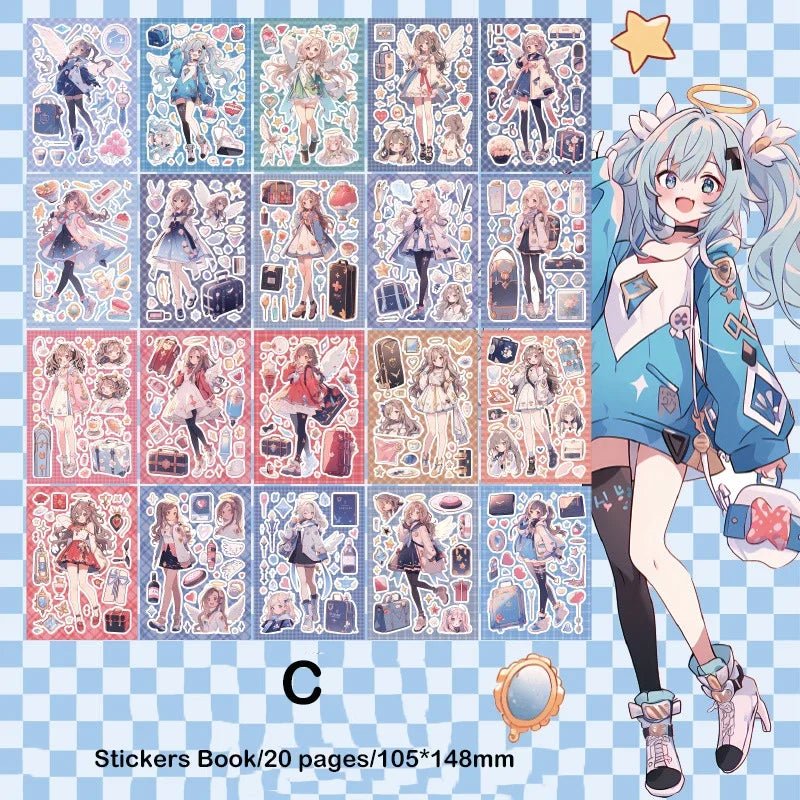 Journamm 20sheets Kawaii Stickers Book DIY Scrapbooking Collage Stationery Decor Junk Journal Cartoon Materials Stickers by Creative Vault Marketplace