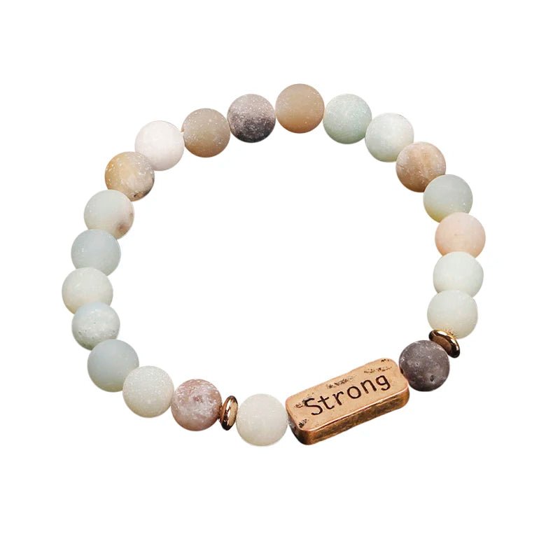 Women Men Letter Bracelets Vintage Natural Stones Beaded Bracelet Punk Inspirational Forever Faith Bracelets Handmade Jewelry by Creative Vault Marketplace