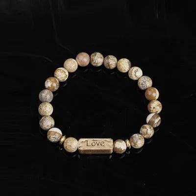Women Men Letter Bracelets Vintage Natural Stones Beaded Bracelet Punk Inspirational Forever Faith Bracelets Handmade Jewelry by Creative Vault Marketplace