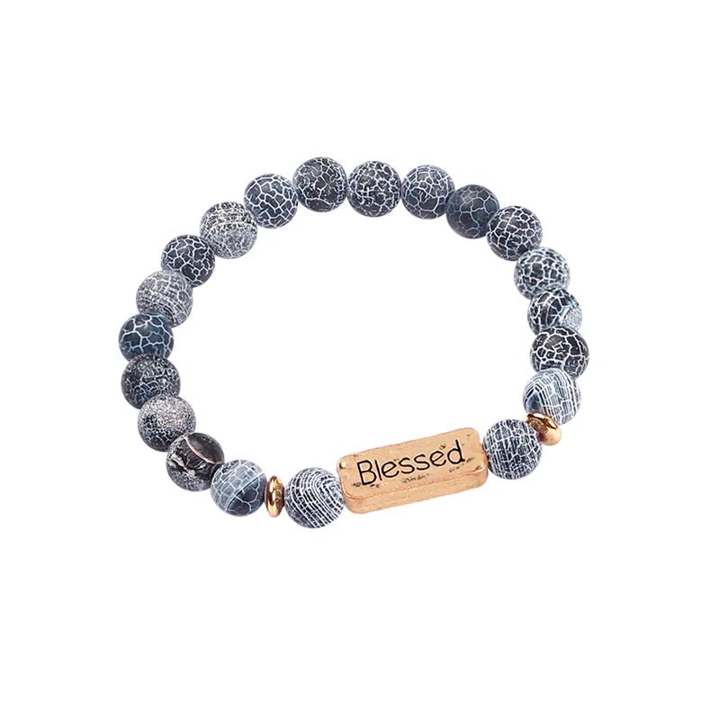 Women Men Letter Bracelets Vintage Natural Stones Beaded Bracelet Punk Inspirational Forever Faith Bracelets Handmade Jewelry by Creative Vault Marketplace