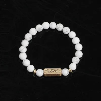 Women Men Letter Bracelets Vintage Natural Stones Beaded Bracelet Punk Inspirational Forever Faith Bracelets Handmade Jewelry by Creative Vault Marketplace