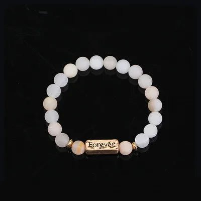 Women Men Letter Bracelets Vintage Natural Stones Beaded Bracelet Punk Inspirational Forever Faith Bracelets Handmade Jewelry by Creative Vault Marketplace
